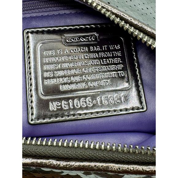 Coach Poppy Special Edition Spotlight NWT Graphite Silver Sequin Crossbody Bag - Picture 5 of 8